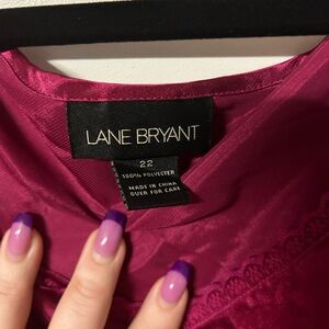 Lane Bryant Fuchsia Satin Sleeveless Top (Size 22)
